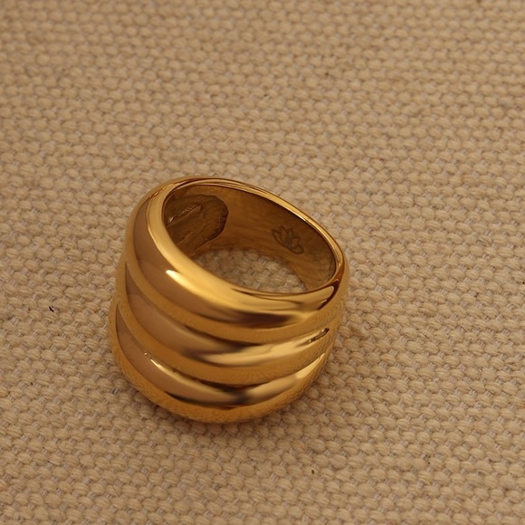 Inner Harmoni 18K Gold Plated Chunky Elegant Gold Triple Ring - Picture 3 of 3